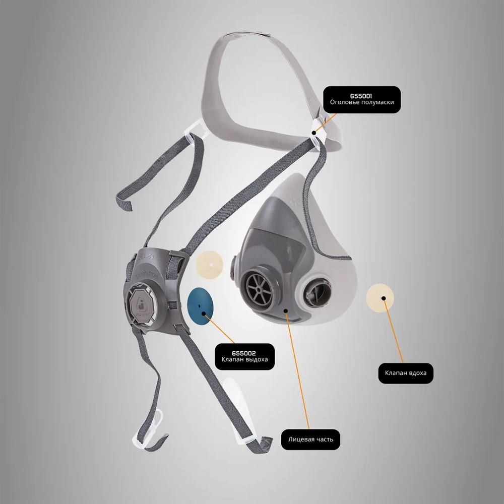 Газовая полумаска (без фильтров) Jeta Safety 5500P 2